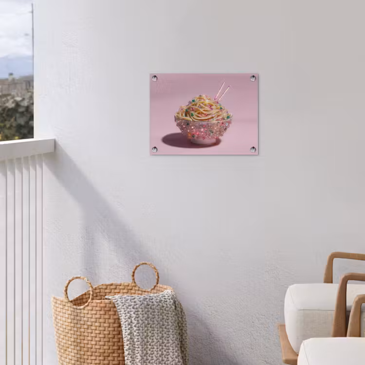 Tuinposter - Noodles - Edelstenen - Stokjes - Roze — 3