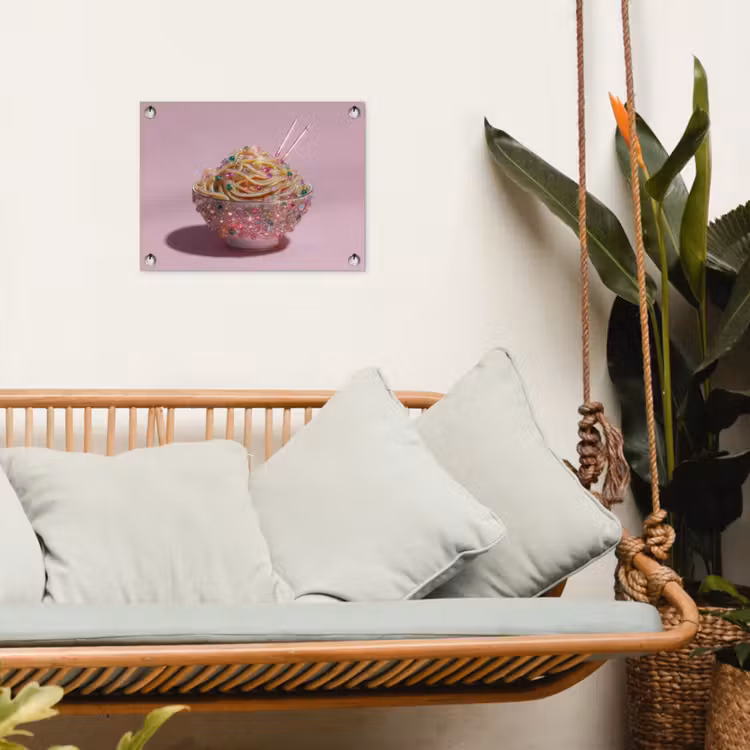 Tuinposter - Noodles - Edelstenen - Stokjes - Roze — 5