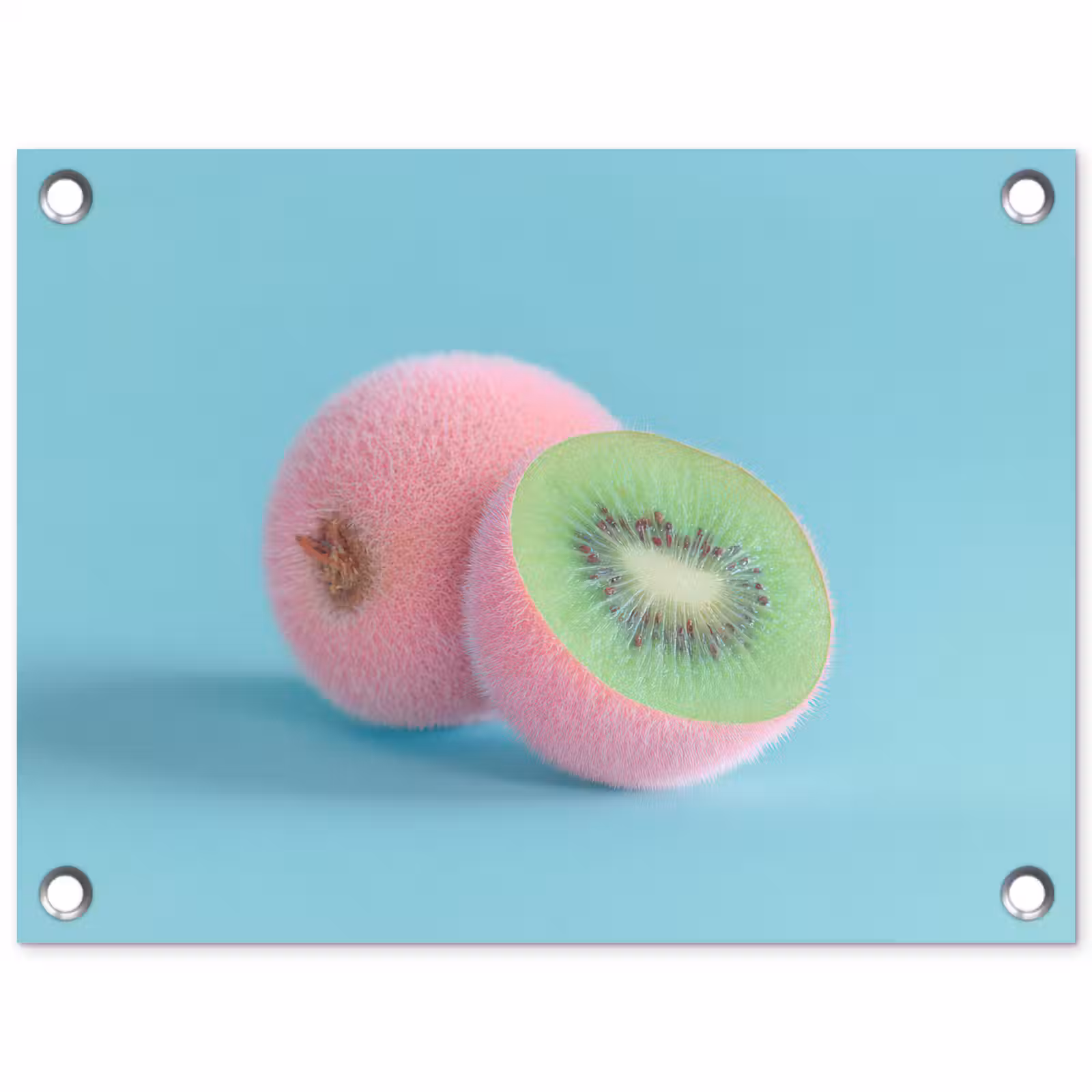 Tuinposter - Kiwi - Blauw - Surrealistisch — 1