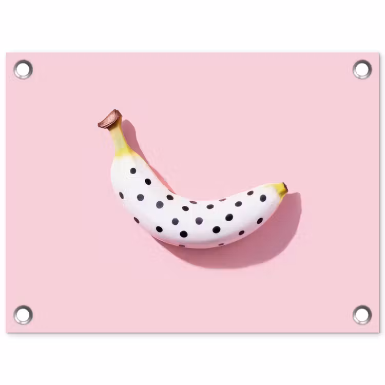 Tuinposter - Banaan - Stippen - roze — 1
