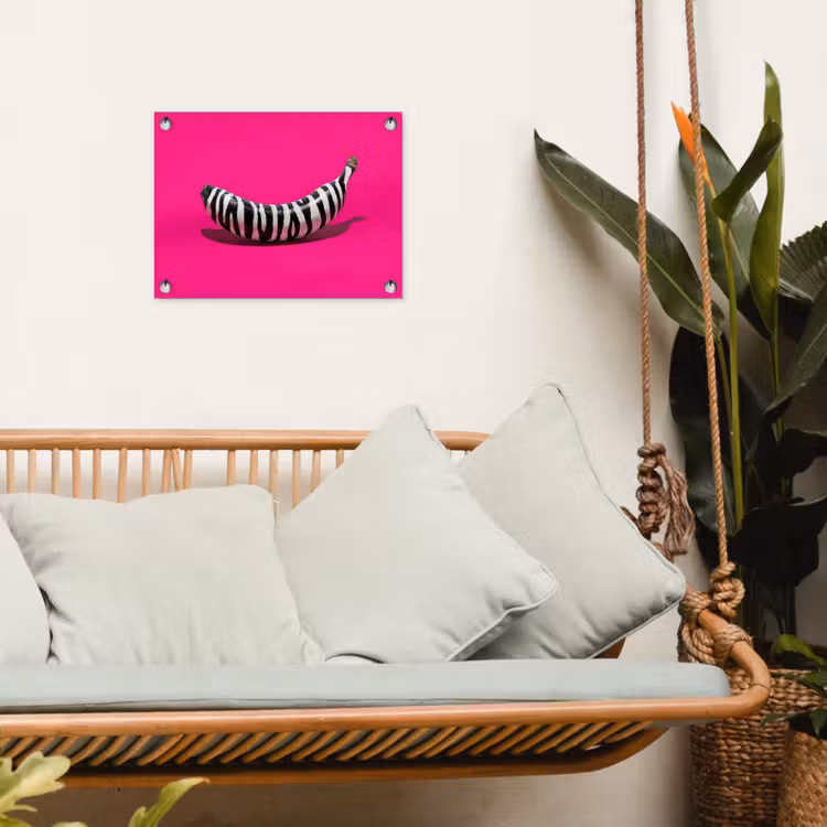 Tuinposter - Banaan - Zebraprint - Roze — 5