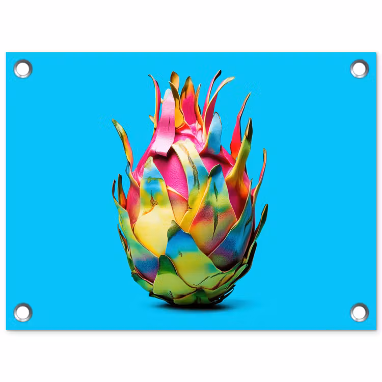 Tuinposter - Drakenfruit - Blauw - Levendig — 1