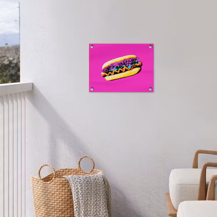 Tuinposter - Hotdog - Roze - Retro — 3