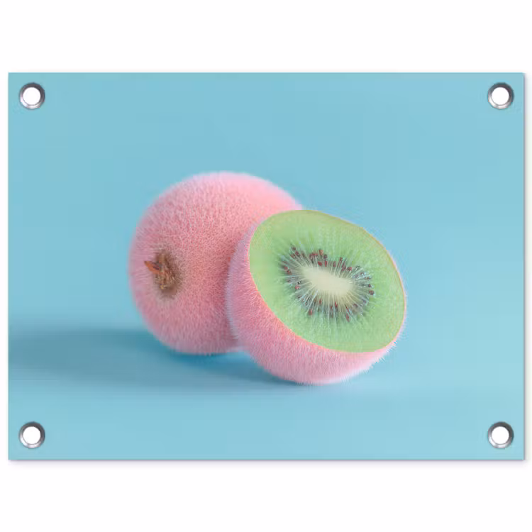 Tuinposter - Kiwi - Blauw - Surrealistisch — 1