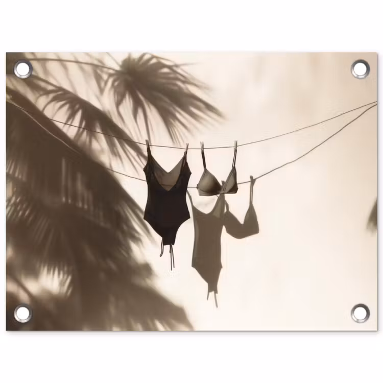 Tuinposter - Badkleding - Palmbomen - Schaduw - Tropisch — 1