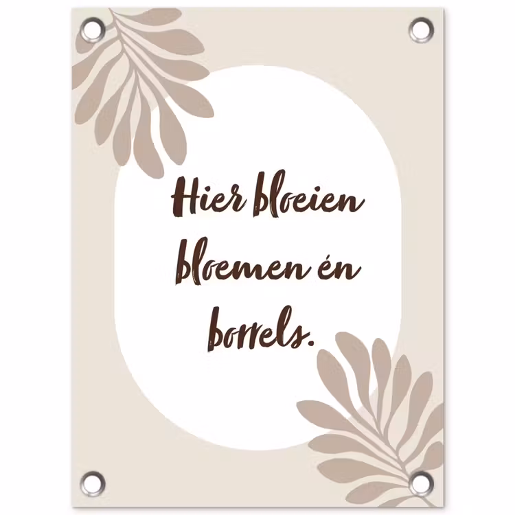 Tuinposter - Bloemen - Quote - Zomer - Beige — 1