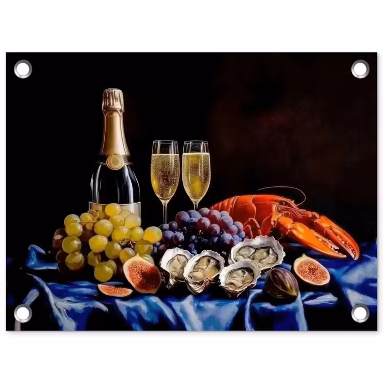 Tuinposter - Champagne - Luxe - Oesters — 1