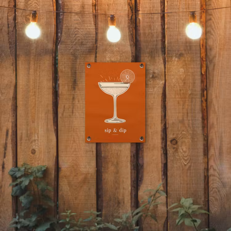 Tuinposter - Cocktail - Oranje - Zomer - Quote — 2