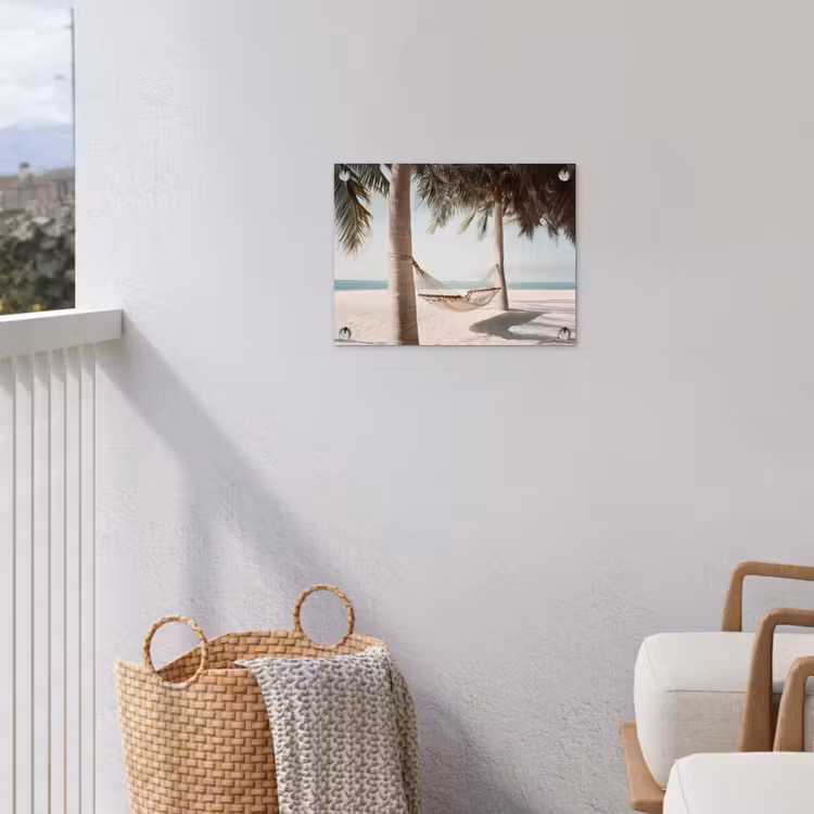 Tuinposter - Hangmat - Palmbomen - Strand - Zee — 3