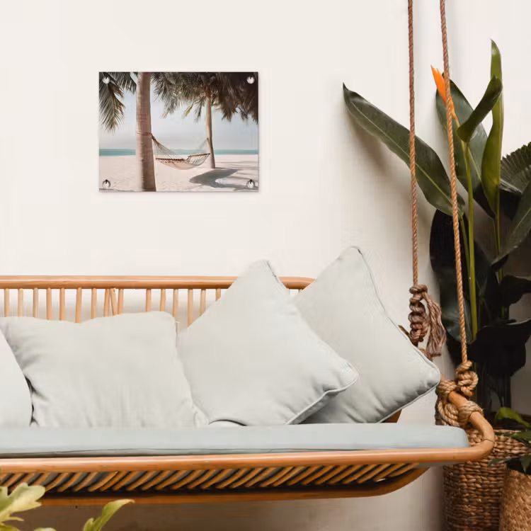 Tuinposter - Hangmat - Palmbomen - Strand - Zee — 5