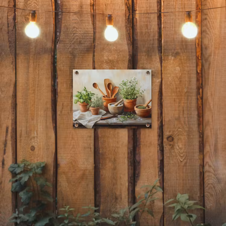 Tuinposter - Potten - Kruiden - Hout — 2