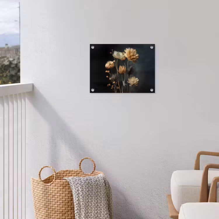 Tuinposter - Boeket - Bloemen - Licht - Zwart — 3