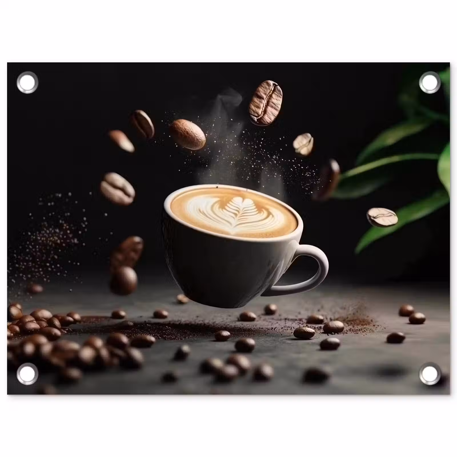 Tuinposter - Cappuccino - Kop - Bonen - Bruin — 1