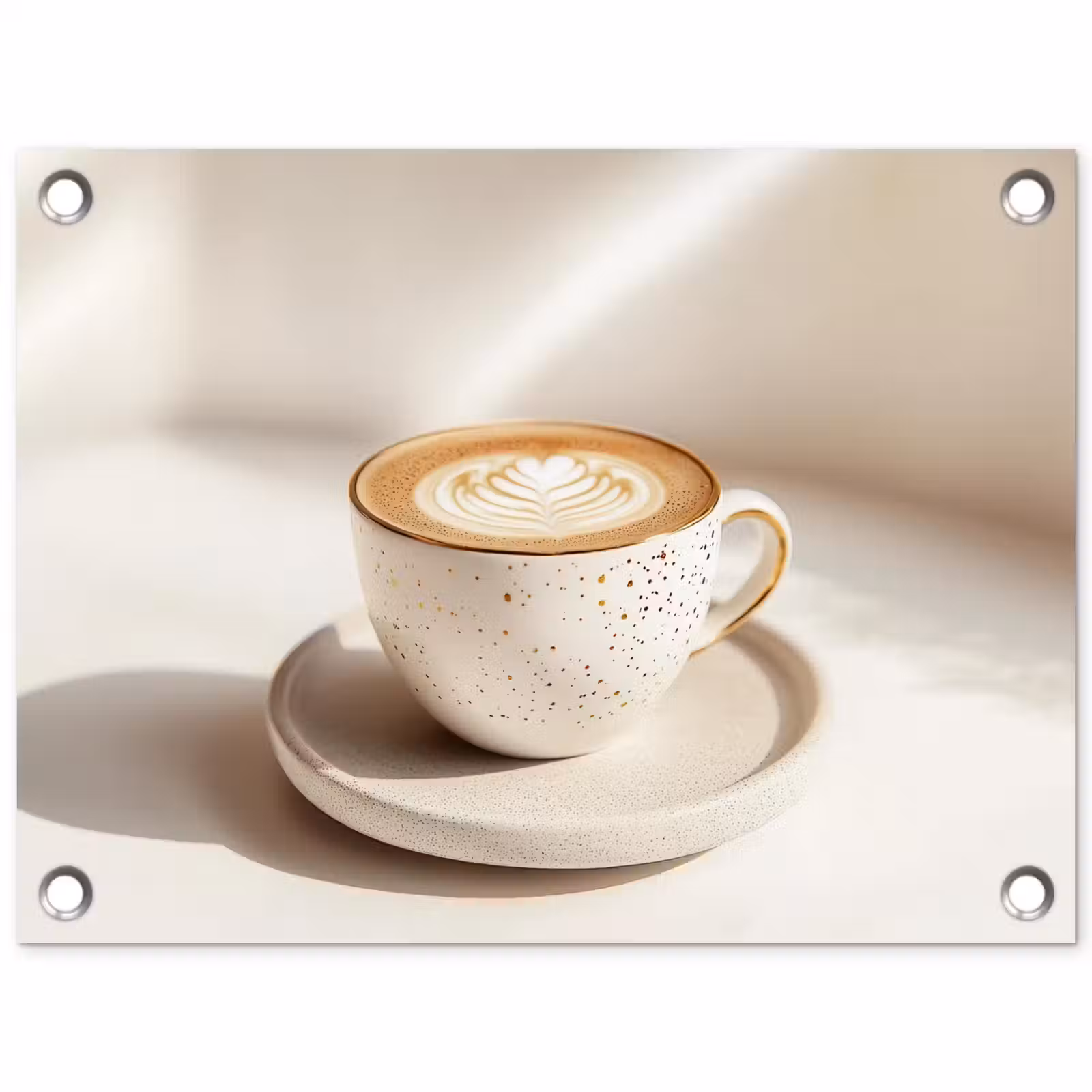 Tuinposter - Cappuccino - Schuim - Schotel - Beige — 1