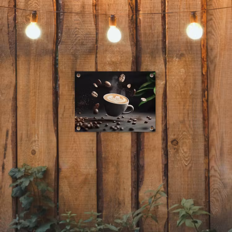 Tuinposter - Cappuccino - Kop - Bonen - Bruin — 2