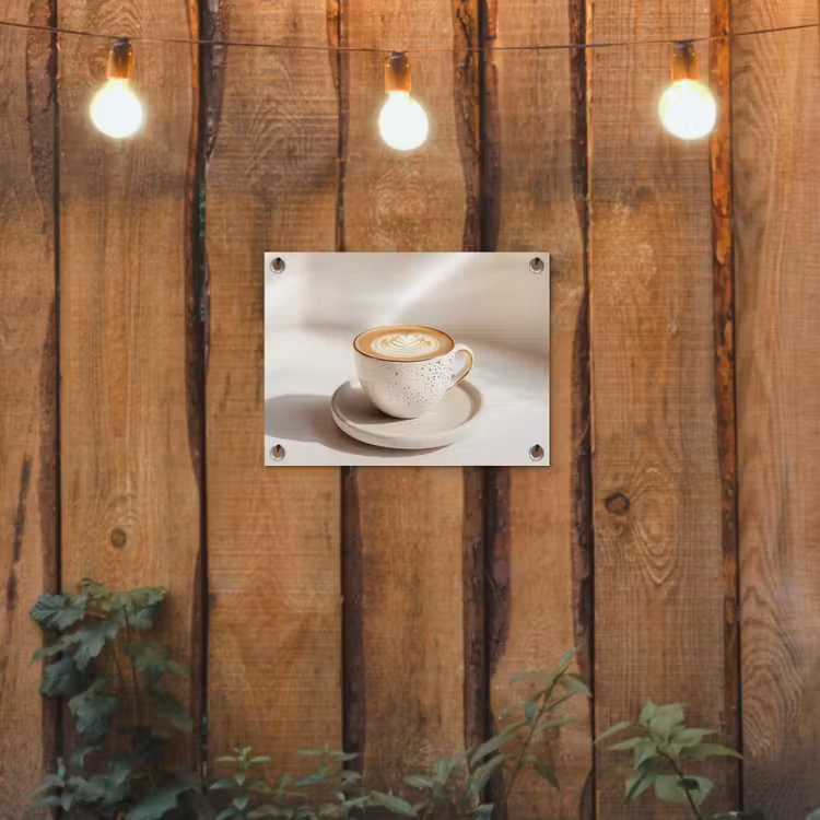 Tuinposter - Cappuccino - Schuim - Schotel - Beige — 2
