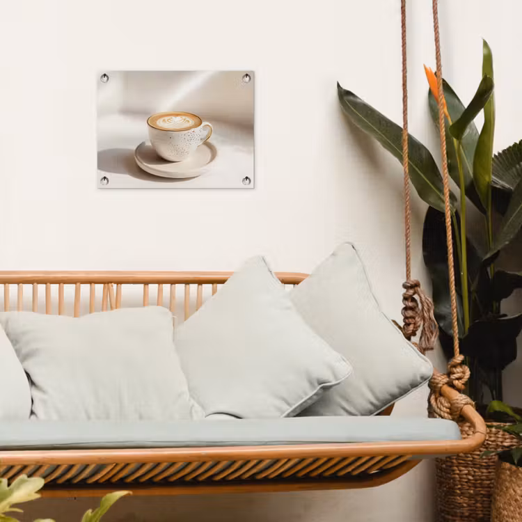Tuinposter - Cappuccino - Schuim - Schotel - Beige — 5