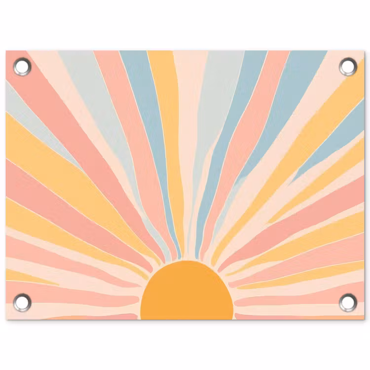 Tuinposter - Illustratie - Zon - Pastelkleuren — 1