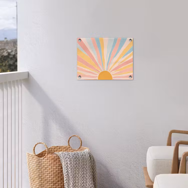 Tuinposter - Illustratie - Zon - Pastelkleuren — 3