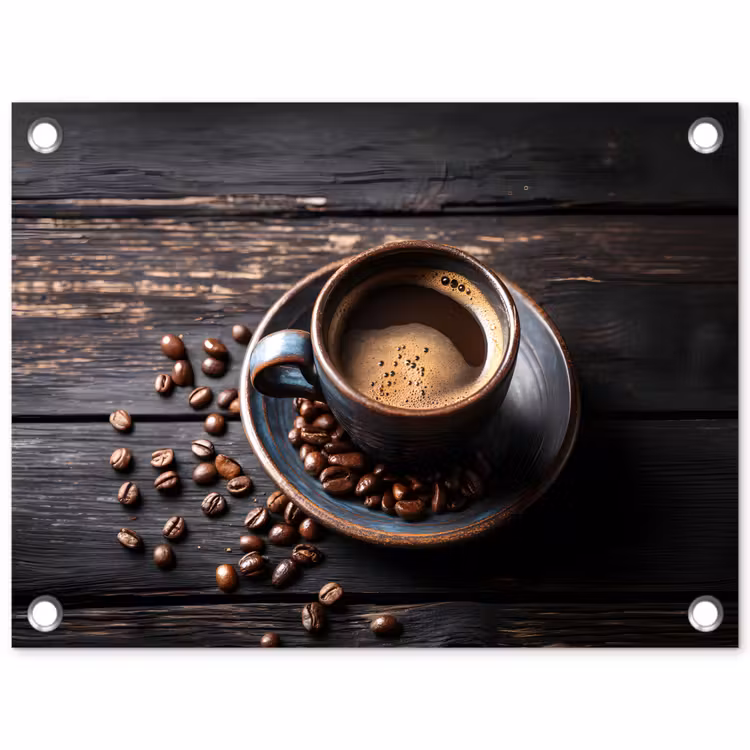 Tuinposter - Kop - Koffie - Hout - Bonen — 1
