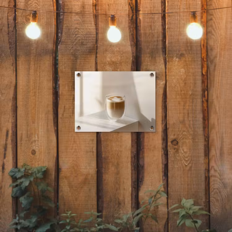 Tuinposter - Mok - Latte - Minimalistisch - Schaduw — 2
