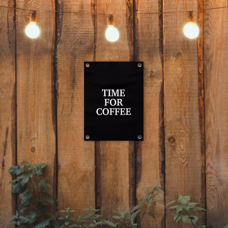 Tuinposter - Quotes - Letters - Koffie - Zwart — 2