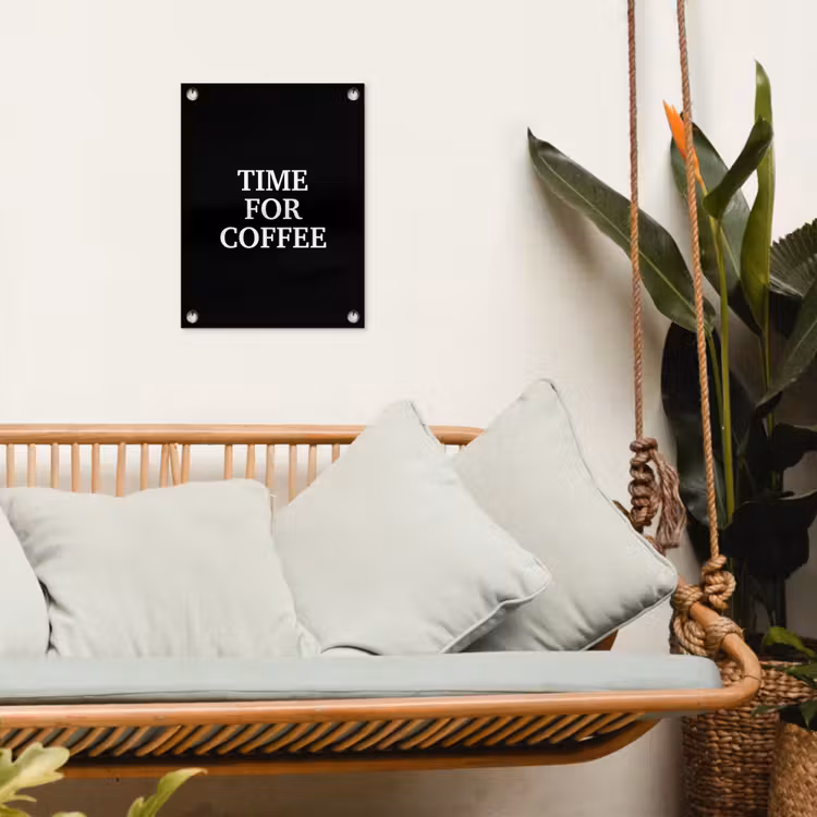 Tuinposter - Quotes - Letters - Koffie - Zwart — 5