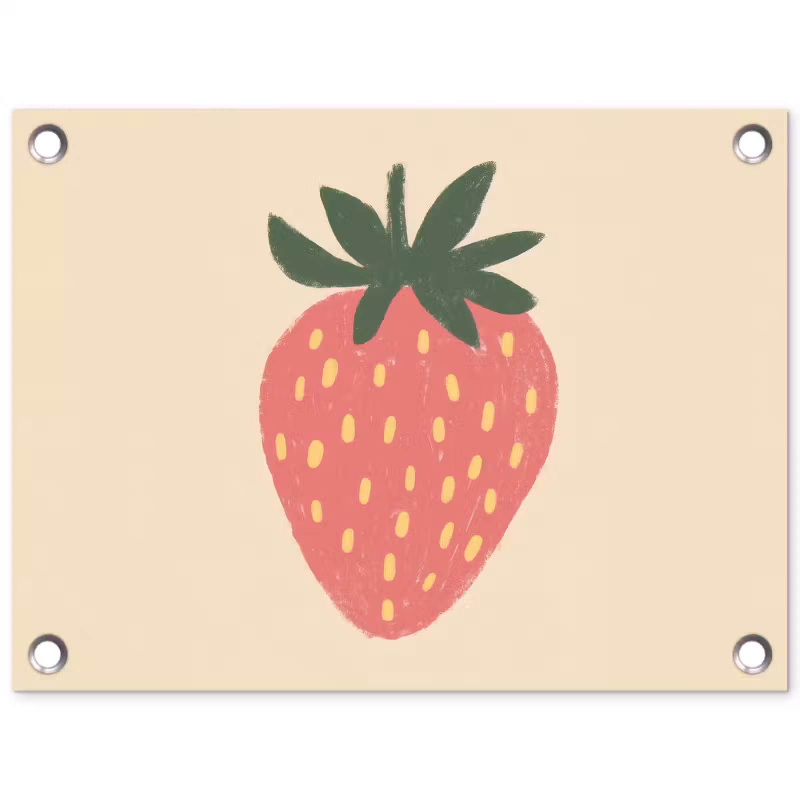Tuinposter - Aardbei - Minimalistisch - Rood - Fruit — 1