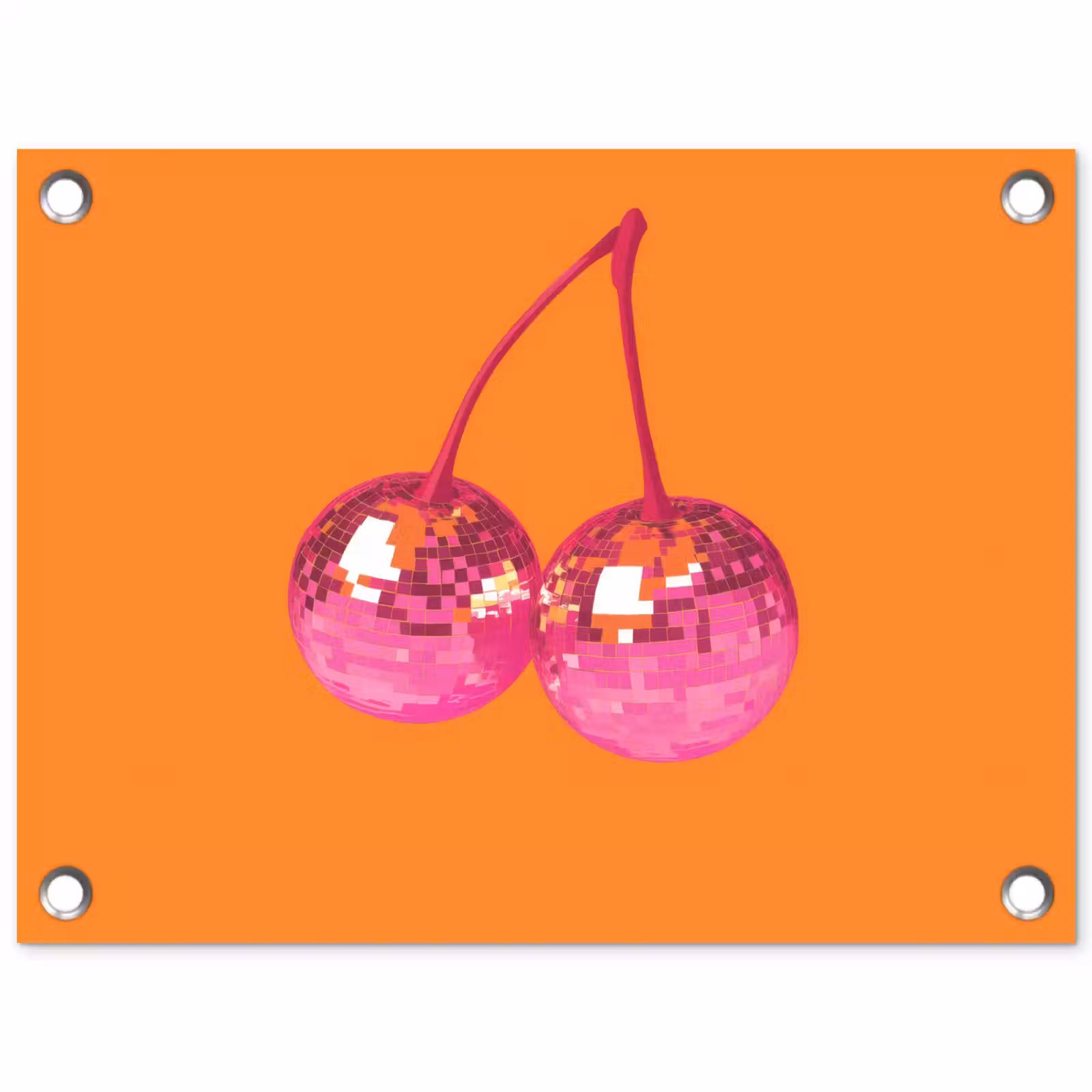Tuinposter - Discoballen - Kers - Spiegels - Roze — 1