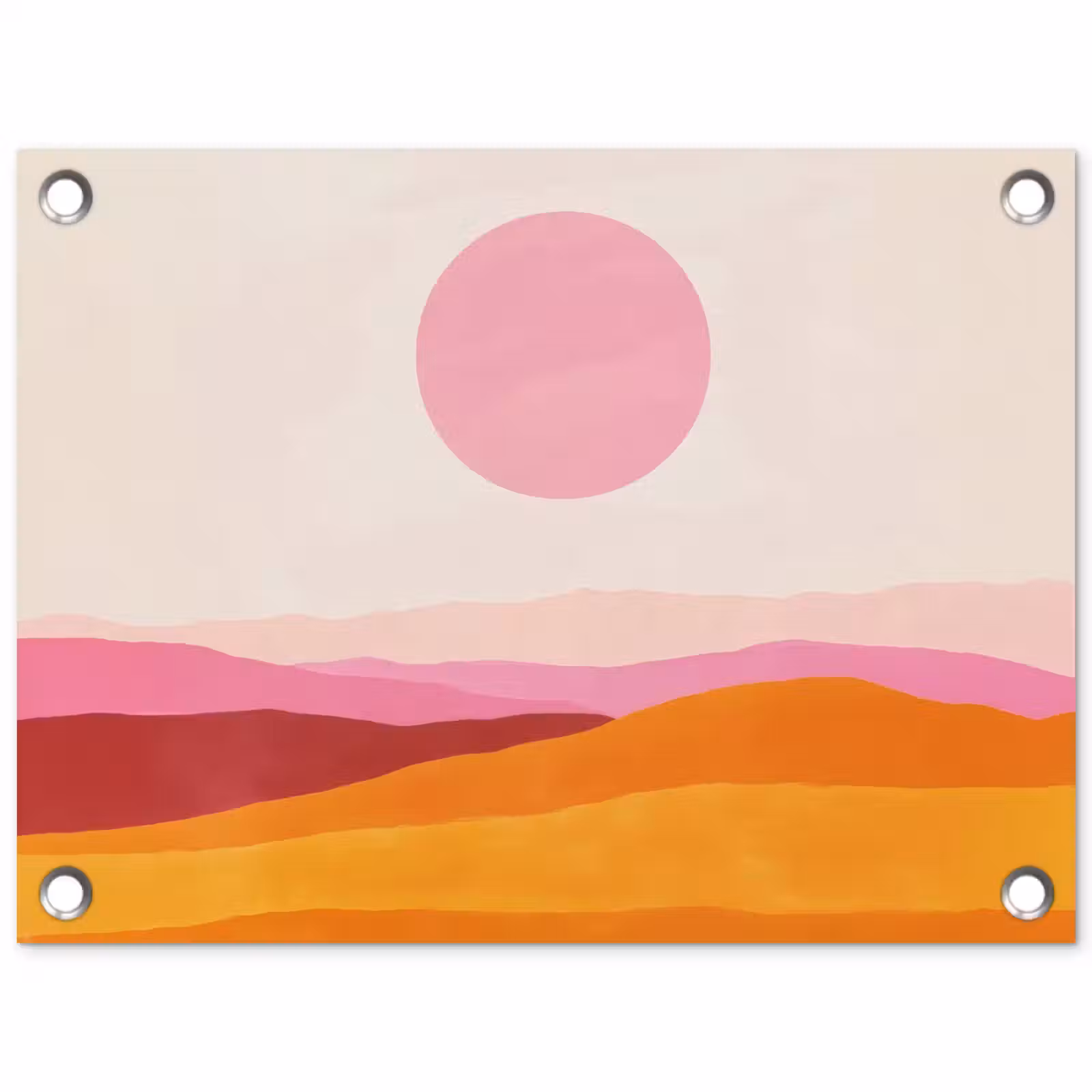 Tuinposter - Heuvels - Oranje - Zon - Abstract — 1