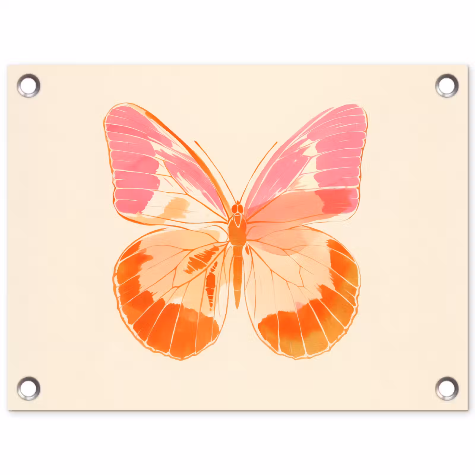Tuinposter - Oranje - Vlinder - Minimalistisch — 1