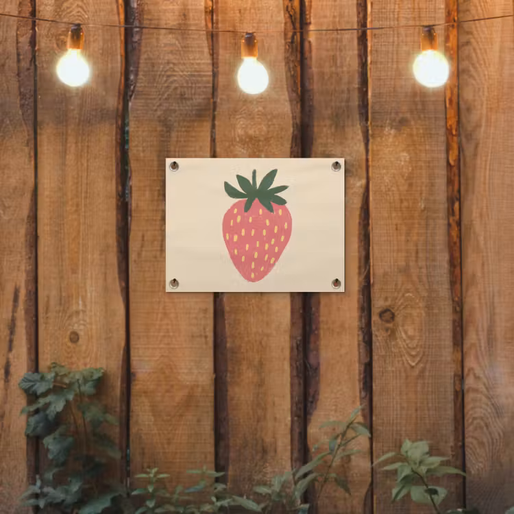 Tuinposter - Aardbei - Minimalistisch - Rood - Fruit — 2