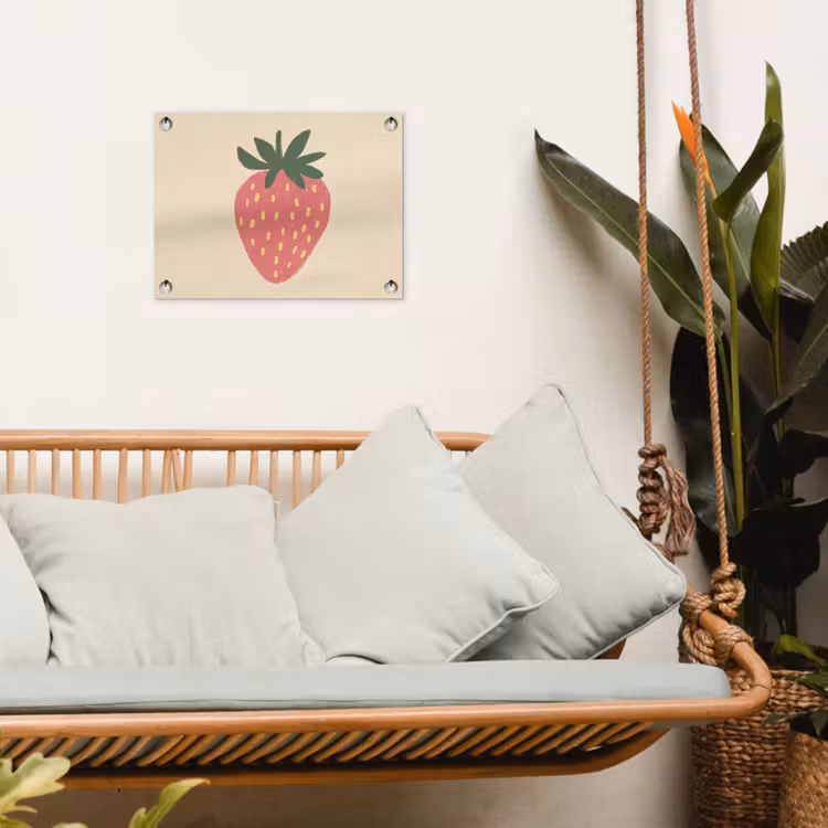 Tuinposter - Aardbei - Minimalistisch - Rood - Fruit — 5