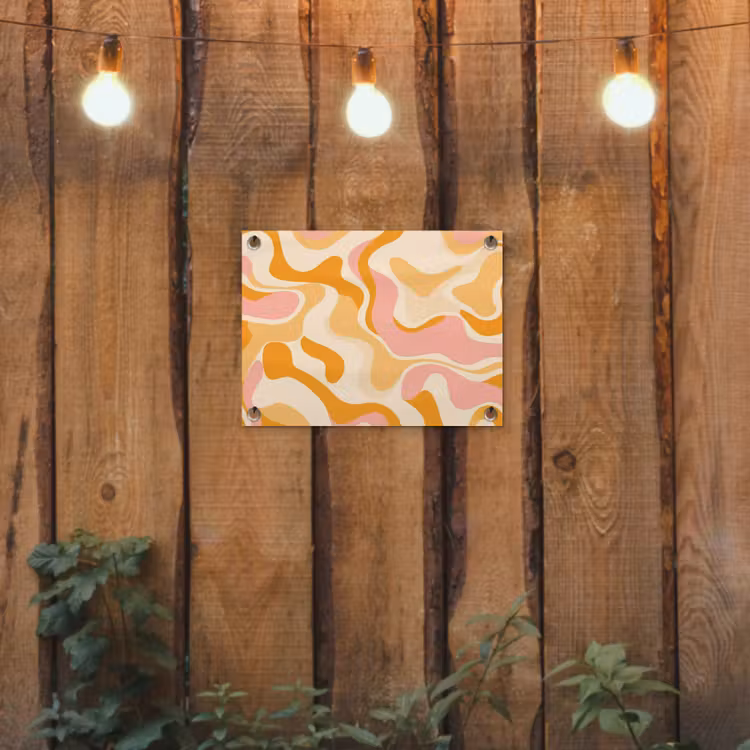 Tuinposter - Abstract - Golvend - Oranje — 2