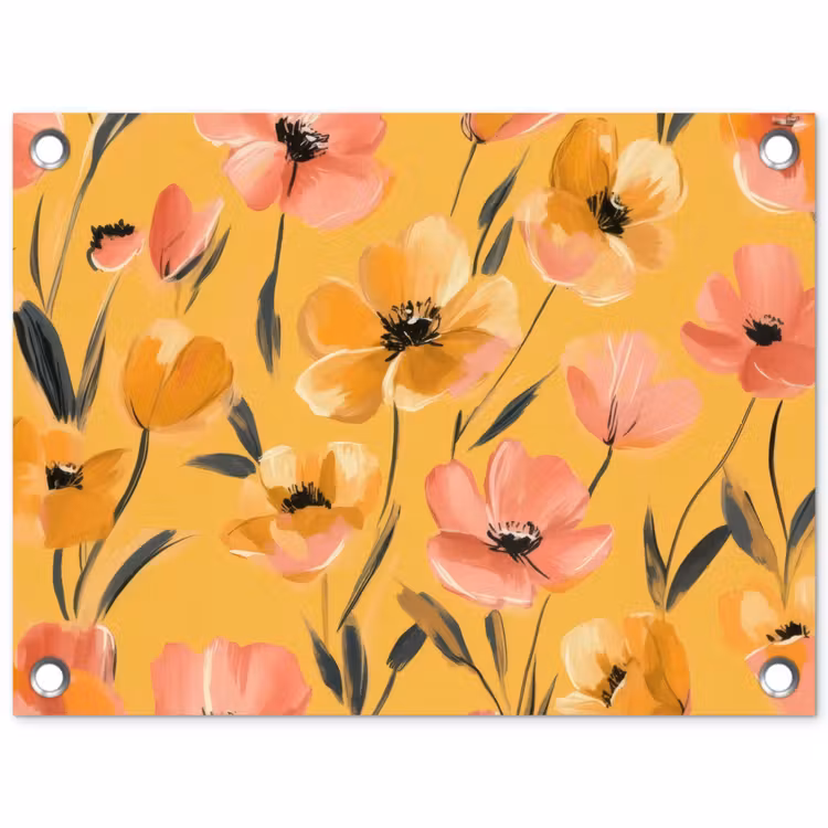 Tuinposter - Bloemen - Geschilderd - Geel — 1