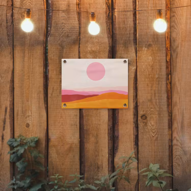 Tuinposter - Heuvels - Oranje - Zon - Abstract — 2