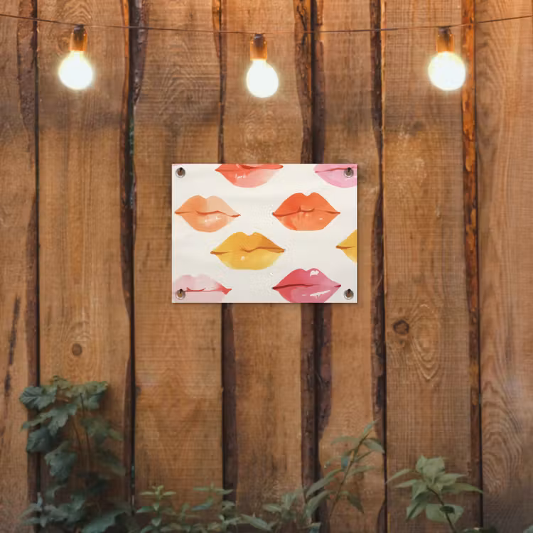 Tuinposter - Lippen - Kleurrijk - Glanzend — 2