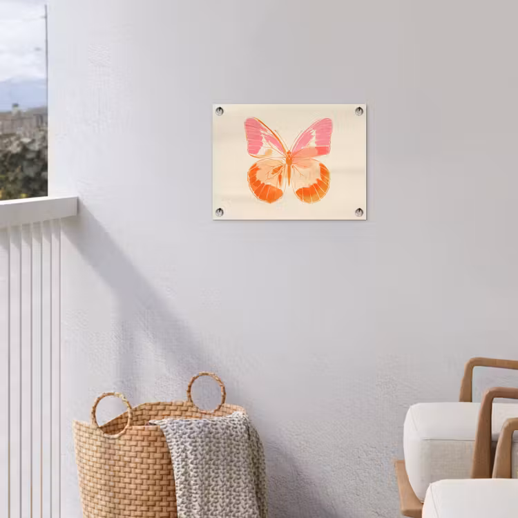 Tuinposter - Oranje - Vlinder - Minimalistisch — 3