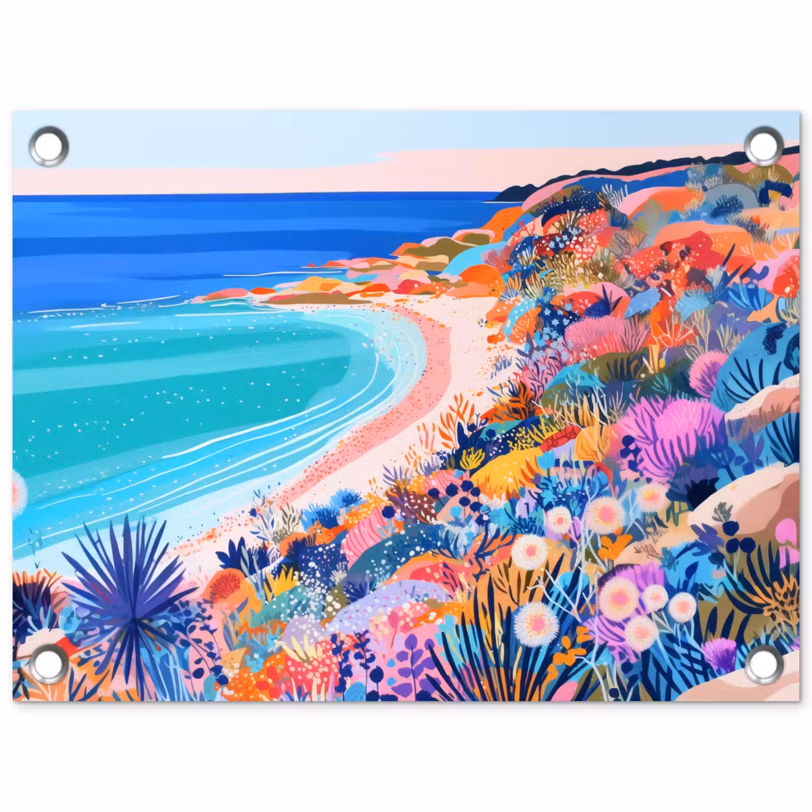 Tuinposter - Bloemenweide - Zee - Zomers — 1