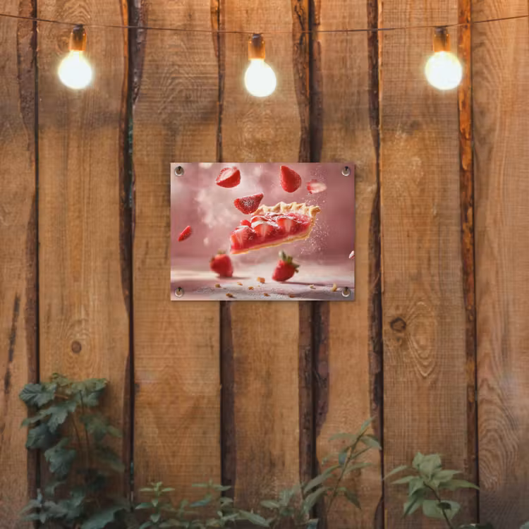 Tuinposter - Aardbei - Taart- Eten - Roze — 2