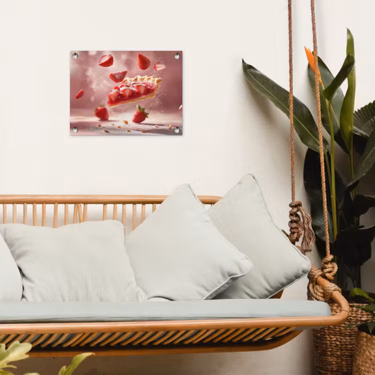 Tuinposter - Aardbei - Taart- Eten - Roze — 5