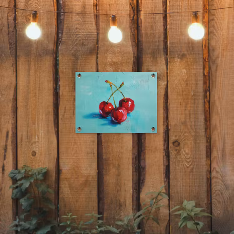 Tuinposter - Kersen - Rood - Drie - Geverfd — 2