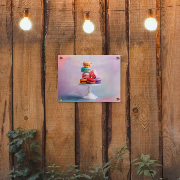 Tuinposter - Macarons - Schaal - Pastel - Kleurrijk — 2