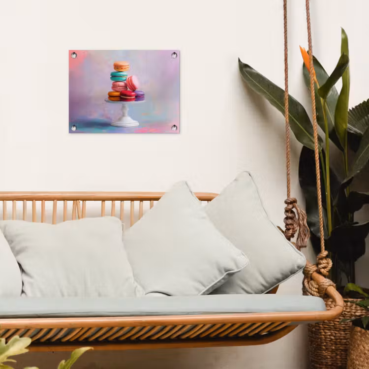 Tuinposter - Macarons - Schaal - Pastel - Kleurrijk — 5