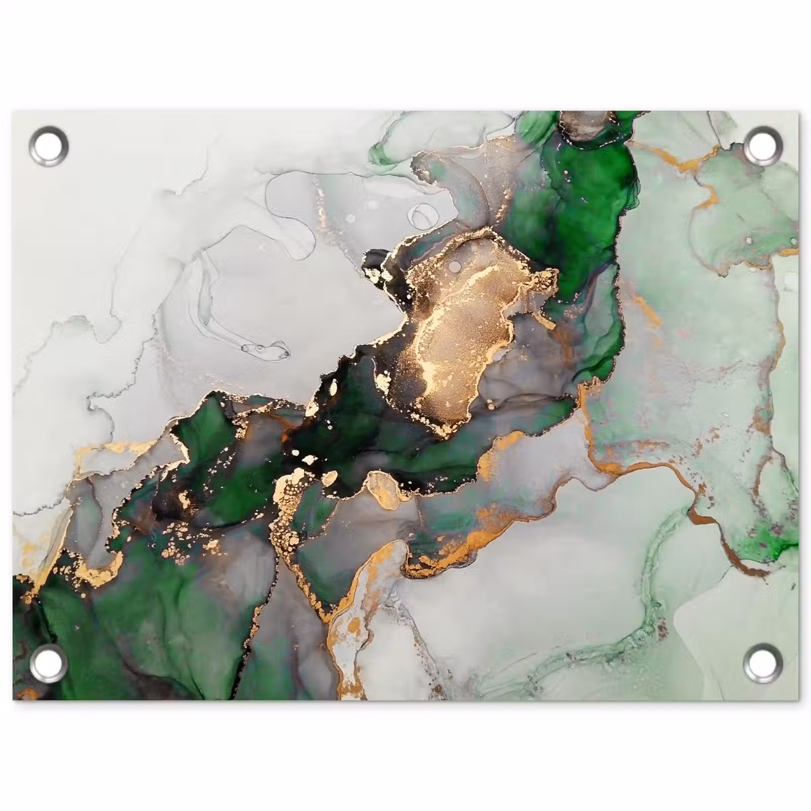 Tuinposter - Marmer - Goud - Groen - Luxe — 1