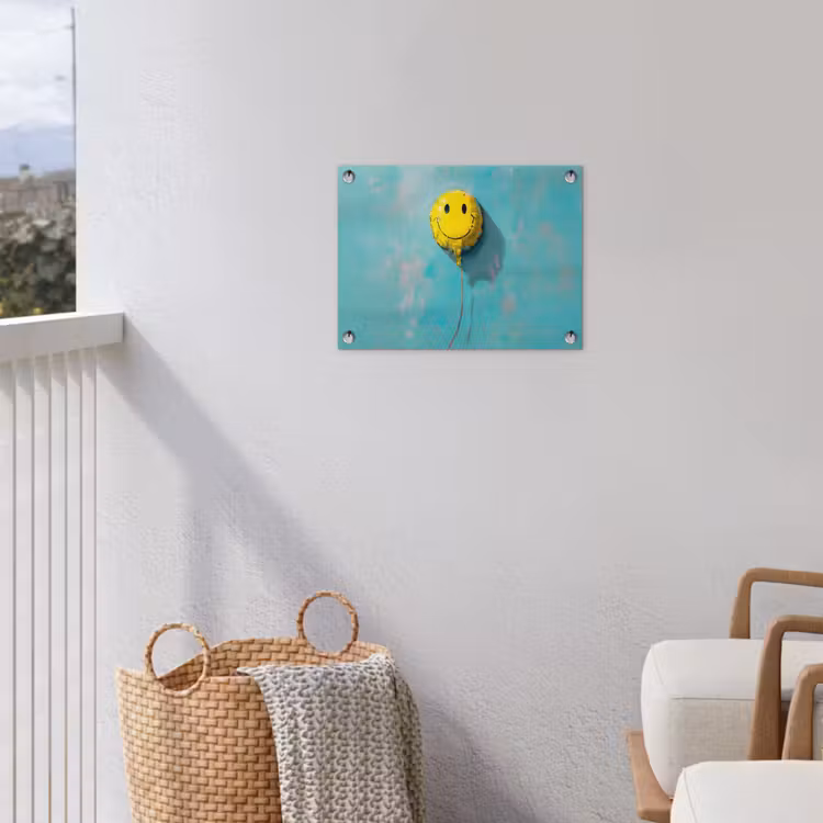 Tuinposter - Ballon - Geel - Smiley — 3