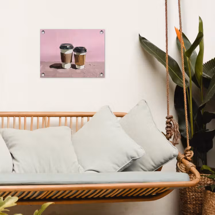 Tuinposter - Koffiebekers - Deksel - Verf - Textuur — 5
