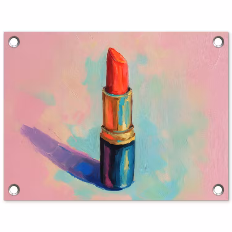 Tuinposter - Lippenstift - Rood - Penseelstreken — 1