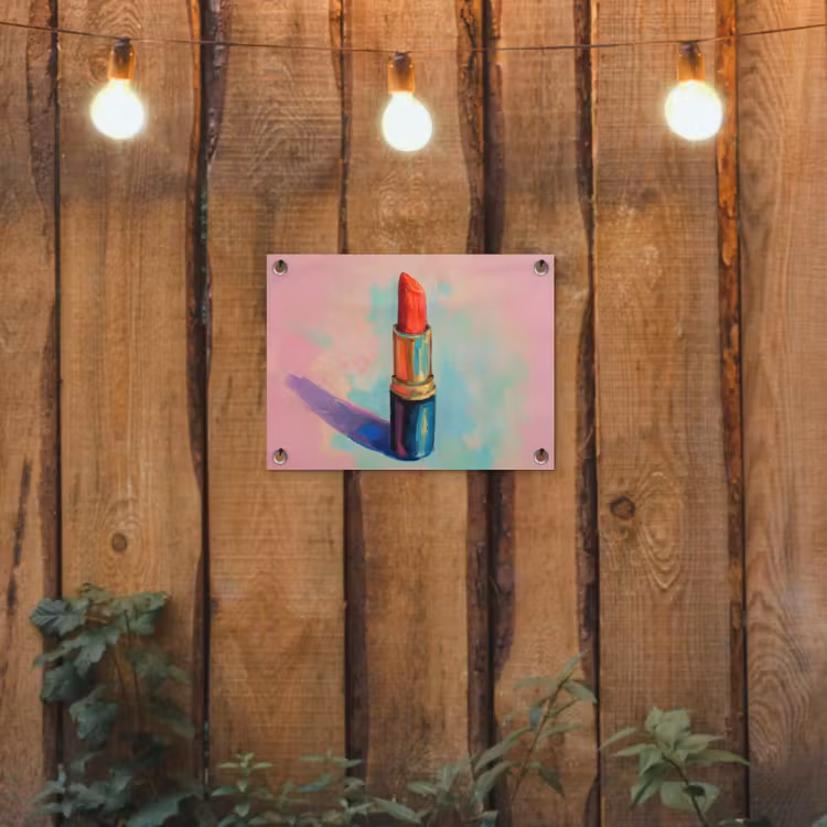 Tuinposter - Lippenstift - Rood - Penseelstreken — 2