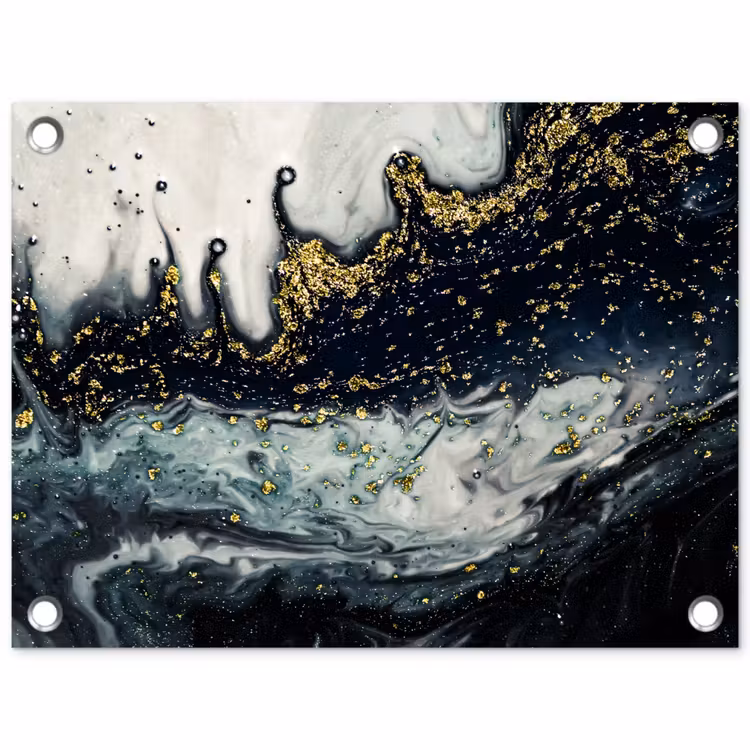 Tuinposter - Marmer - Abstract - Goud - Luxe — 1